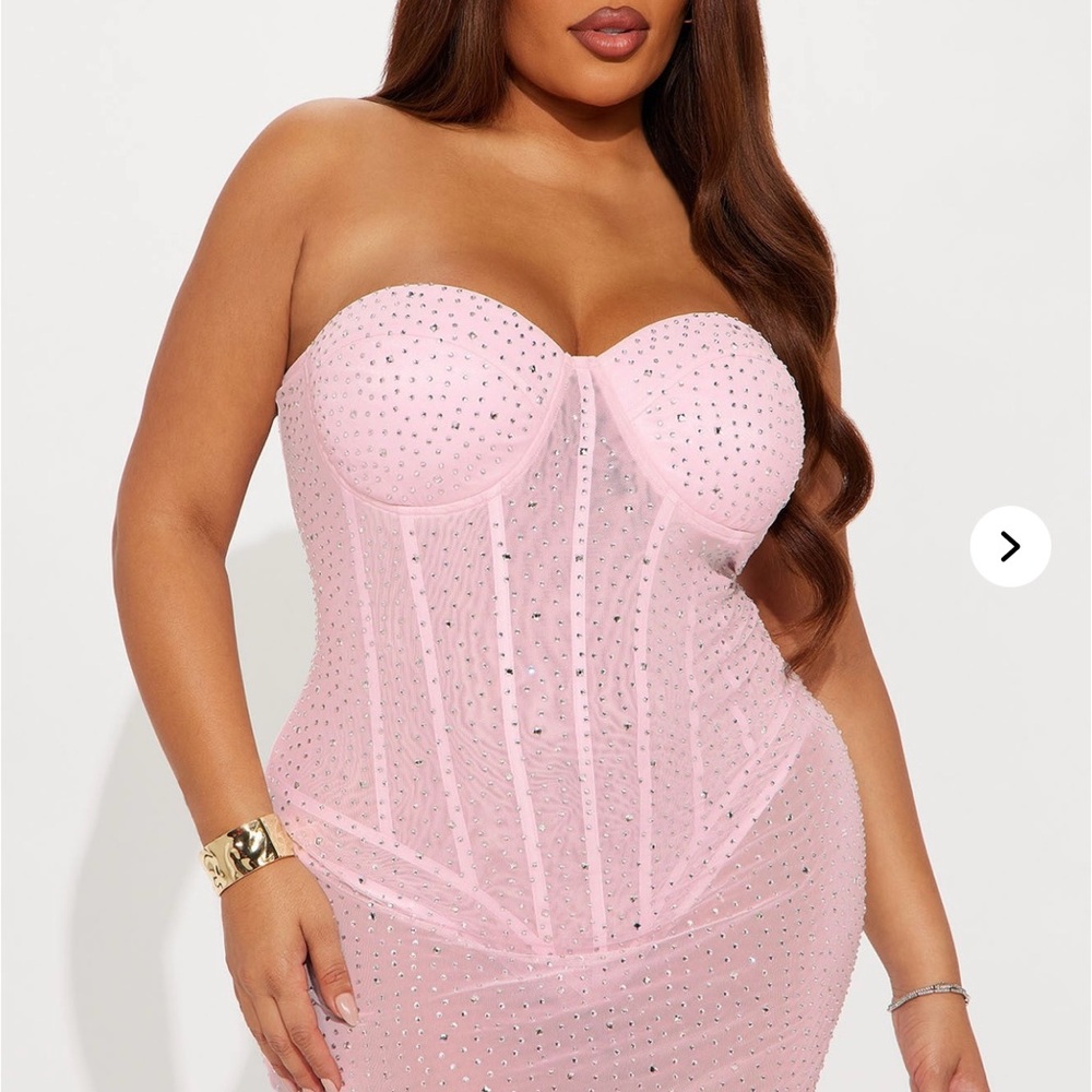 Fashion Nova Pink Strapless Dress